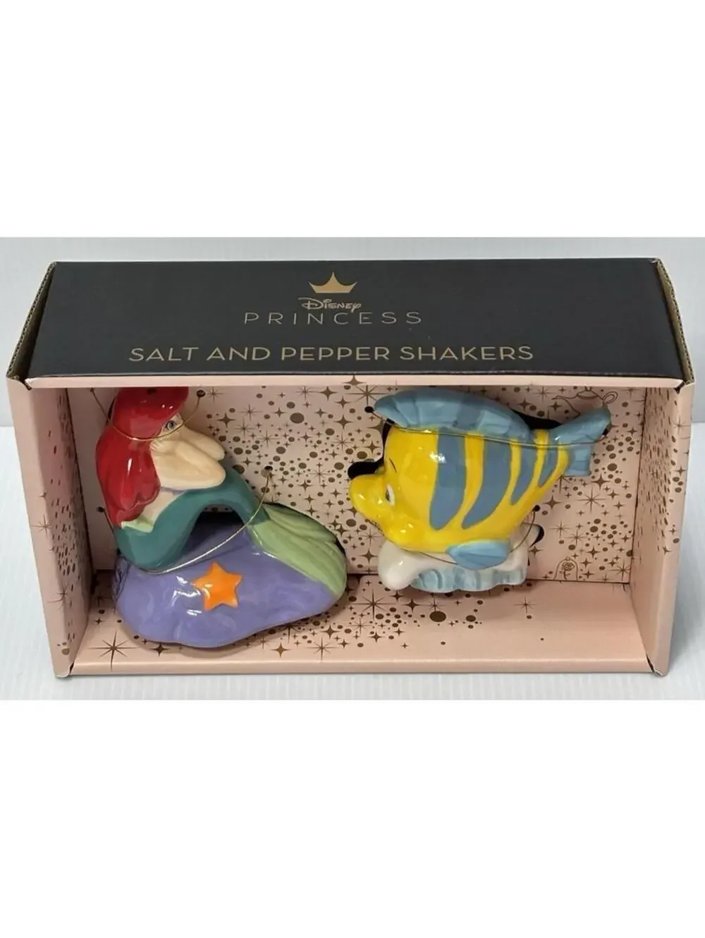 Little Mermaid Salt & Pepper Shakers, New, Disney Princess, Ariel & Flounder NEW